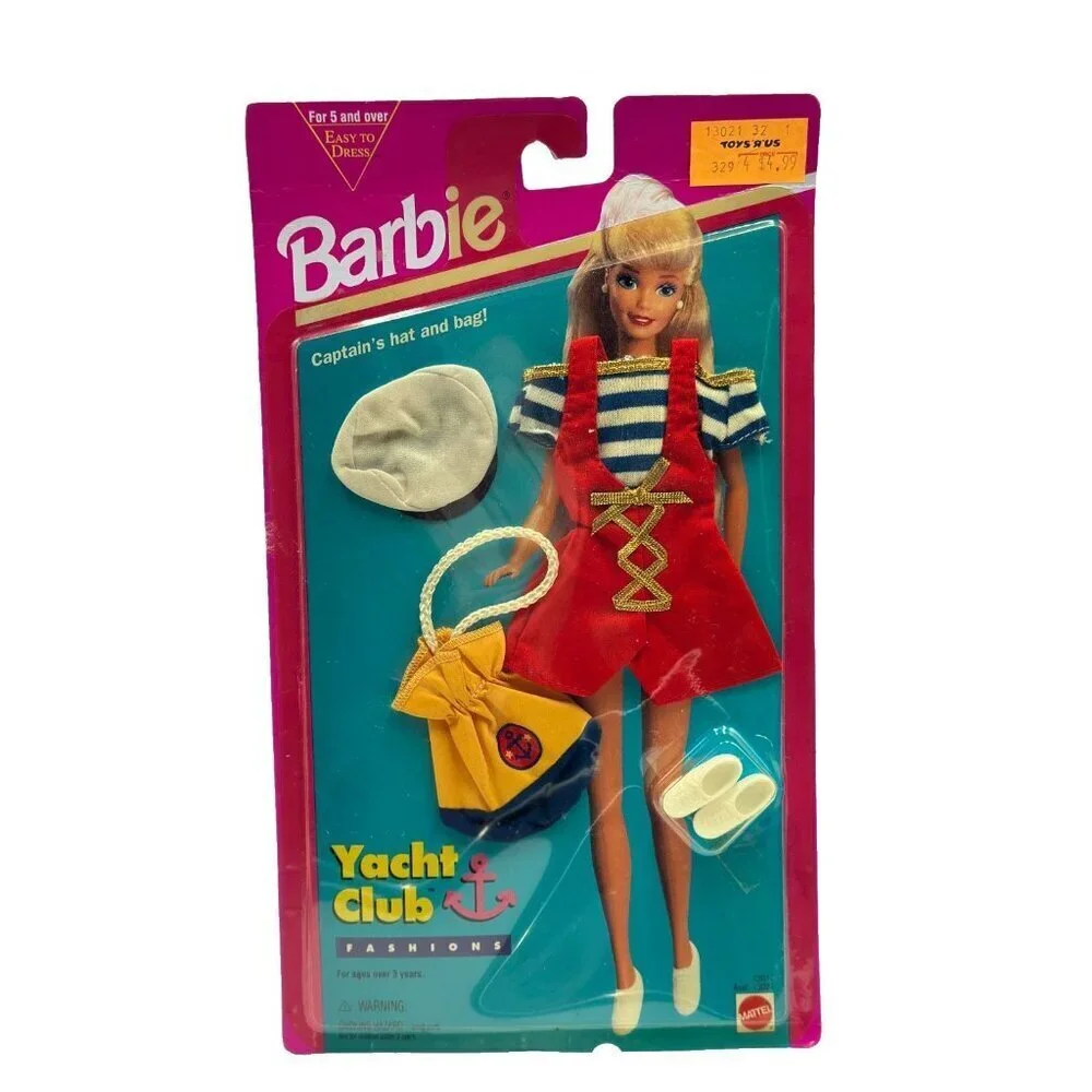 Vintage 1994 NIP Barbie Mattel Yacht Club Fashions 13021 Shortall outfit shoes